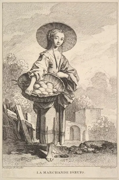 The Egg Merchant (After François Boucher) by John Ingram, 1741–1763 — digital art print download