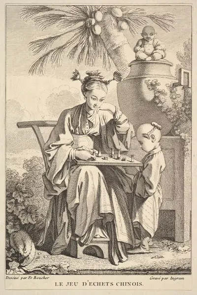 The Game of Chinese Chess (After François Boucher) by John Ingram, 1741–1763 — digital art print download