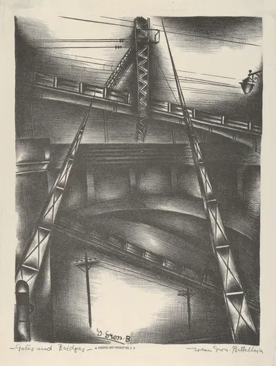 Gates and Bridges by Jolan Gross Bettelheim — digital art print download