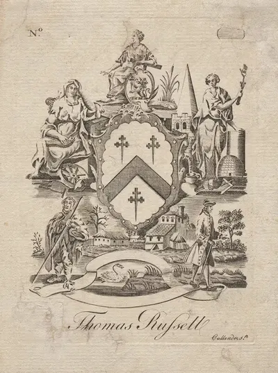 Coat of Arms with Thomas Russell inscribed below by Joseph Callender — digital art print download