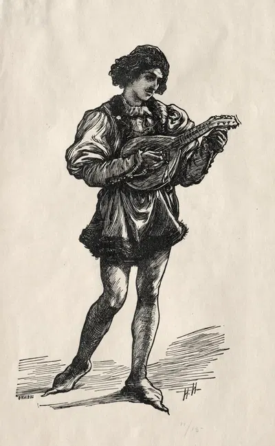 Трубадур by Джозеф Суэйн, 1864–1909 — digital art print download