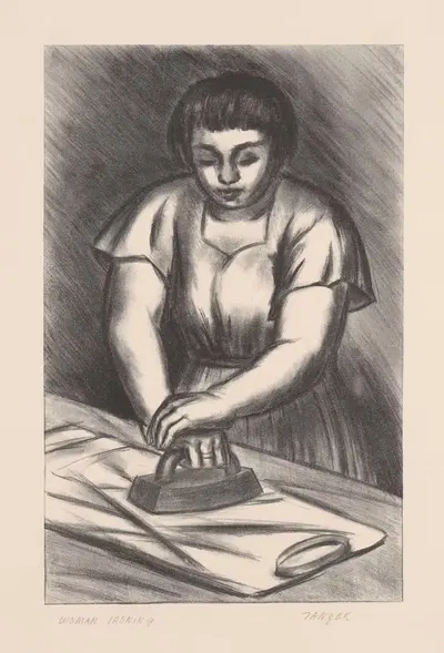 Женщина, гладящая бельё by Юлий Танцер — digital art print download