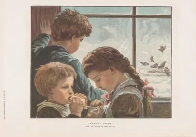 Голодные птицы by Карл Вильгельм Фридрих Баурле, 1882 — digital art print download