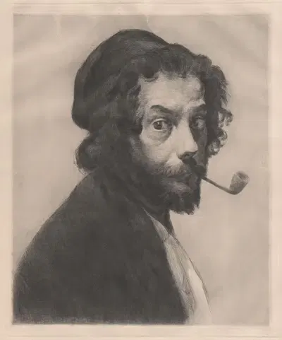 Человек с трубкой by Марсельен-Гильберт Дебутен, 1879 — digital art print download