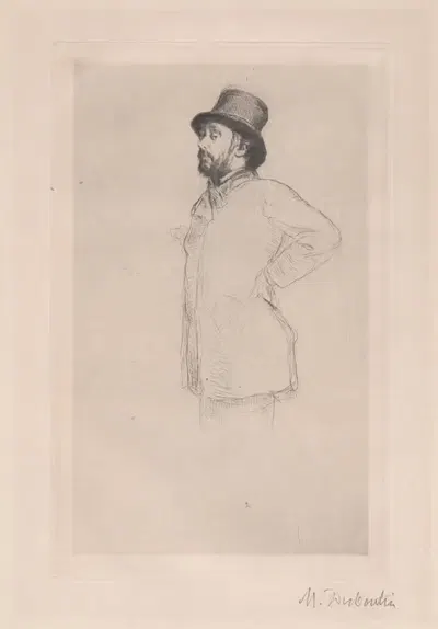 Портрет Эдгара Дега в шляпе by Марсельен-Гильберт Дебутен, 1876 — digital art print download