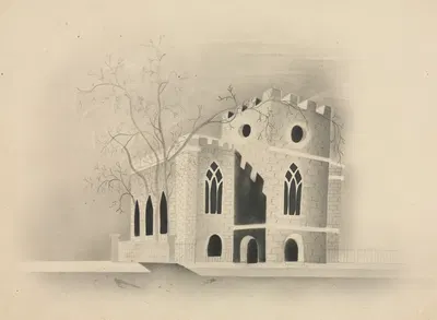 Готическая церковь при лунном свете by Мэри Алта Нимс, 1840 — digital art print download