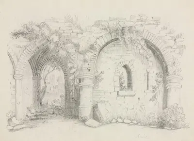 Руины by Мэри Алта Нимс, c. 1840 — digital art print download