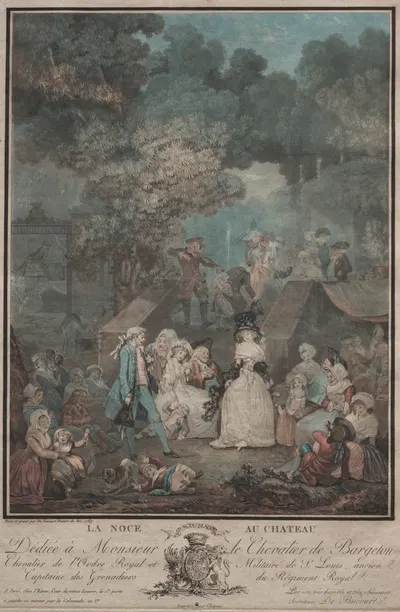 Свадьба в замке by Филибер-Луи Дебюкур, 1789 — digital art print download