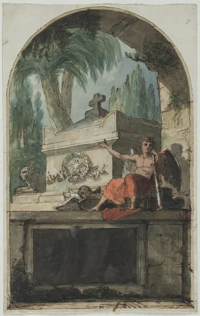 Design for a Fresco of the Tomb of Vincenzo Martinelli (1737-1807) in the Certosa of Bologna by Pietro Fancelli, 1737-1807…