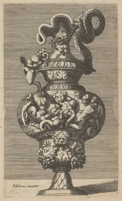 Vase with a Group of Mermaids, Mermen and Sea Centaurs by Рене Бувен — digital art print download