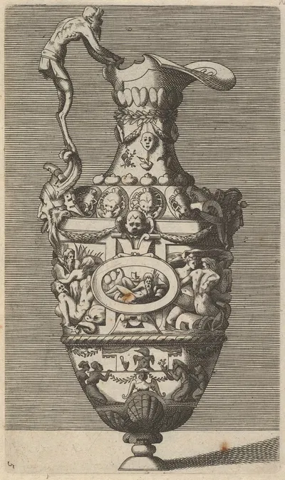 Vase with a River God in an Oval Medallion by René Boyvin — digital art print download