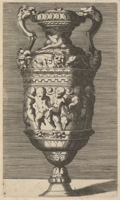 Vase with Dancing Putti by René Boyvin — digital art print download