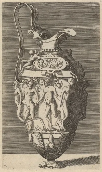 Vase with Dancing Women and Satyrs by Рене Бувен — digital art print download