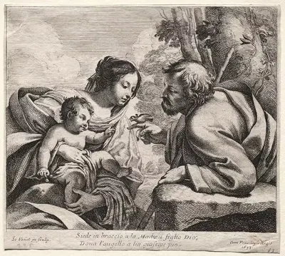 Holy Family by Simon Vouet, 1633 — digital art print download