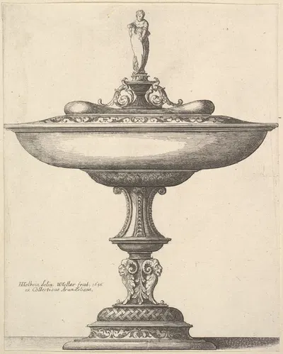 A wide cup with ornamental stem by Венцеслав Голлар, 1646 — digital art print download
