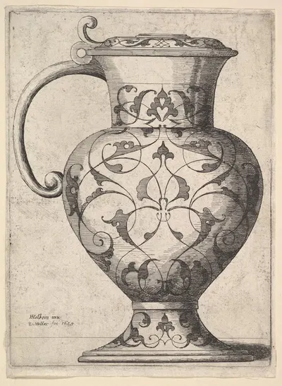 Jug decorated with arabesques by Wenceslaus Hollar, 1645 — digital art print download