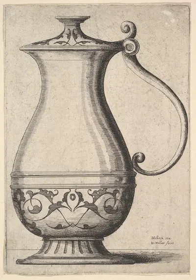 Jug with arabesques on the base by Венцеслав Голлар, 1645 — digital art print download