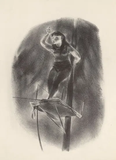 Исполнитель на канате by Ясуа Кунийоши, 1938 — digital art print download