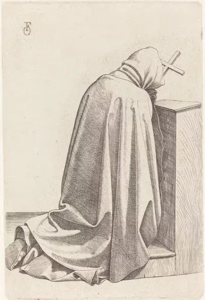 Praying Monk by Johann Friedrich Overbeck, 1826 — digital art print download