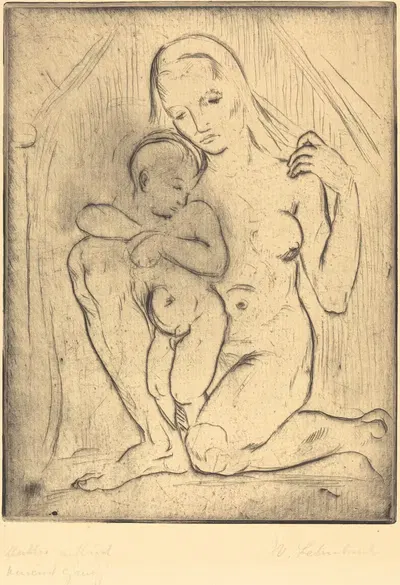 Мать и ребенок (Mutter und Kind) by Вильгельм Лембрук, 1910 — digital art print download