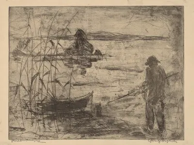 Рыбалка на реке Хавель by Вильгельм Эстерле, 1922 — digital art print download