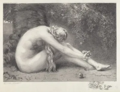 Eve Repentant by Anna Lea Merritt, 1887 — digital art print download