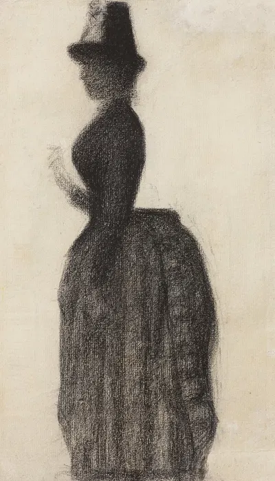 Женщина стоя, в городском туалете by Жорж Сёра, 1884-1885 — digital art print download
