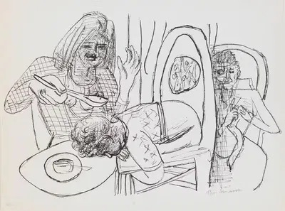 I don’t want to eat my Soup, plate 6 from the portfolio 'Day and Dream' by Max Beckmann, 1946 — digital art print download