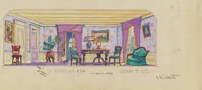 A Regular Fix: Sketch no. 1 (Domestic Interior) by A.R. Schmidt, 1934-1943 — digital art print download