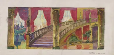 Vaudeville: Grand Staircase of Mansion by George Williams, 1934-1943 — digital art print download
