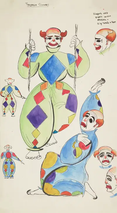 Струнная лихорадка (марионетка): Клоуны на трапеции by Хоуп Шиппи, 1934-1943 — digital art print download