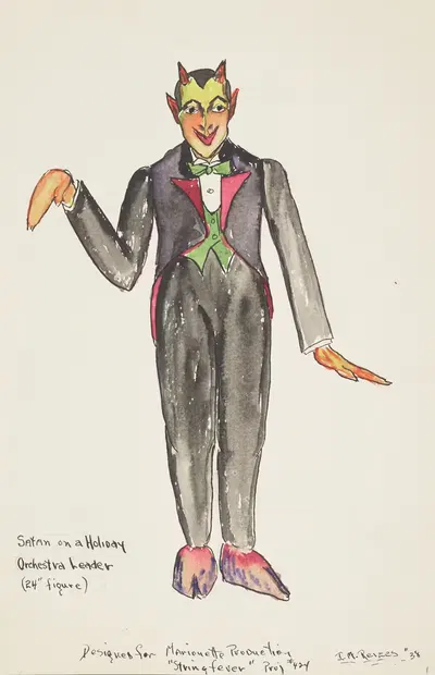 String Fever(marionette): Satan on a Holiday Orchestra Leader by Irving M. Reizes, 1934-1943 — digital art print download