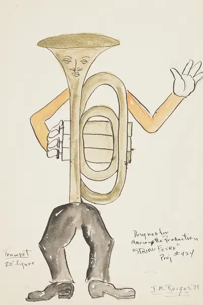 String Fever(marionette): Trumpet by Irving M. Reizes, 1934-1943 — digital art print download