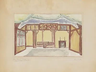 The Merry Wives of Windsor: Interior Set by James Doll, 1934-1943 — digital art print download