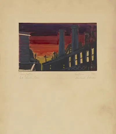 Распятие: Фабрики (Фон) by Майкл Адриан, 1934-1943 — digital art print download