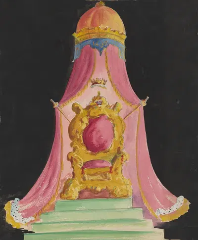 Созданы равными: Эскиз № 1 (Трон с балдахином) by Поль Кадорет, 1934-1943 — digital art print download