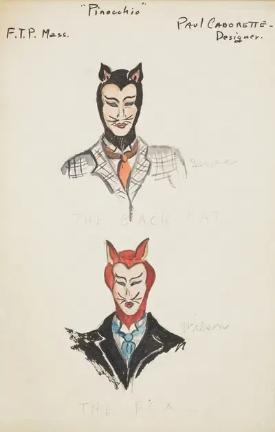 Пиноккио: Черная кошка: Лиса by Поль Кадорет, 1934-1943 — digital art print download