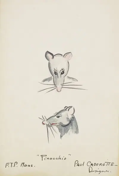 Пиноккио: голова мыши. Серая голова мыши by Поль Кадорет, 1934-1943 — digital art print download