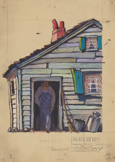 Кровь и гром: Эскиз № 1 (Фасад дома) by Поль Узунов, 1934-1943 — digital art print download