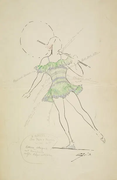 Circus: Tightrope-walking character by Robert Byrne, 1934-1943 — digital art print download
