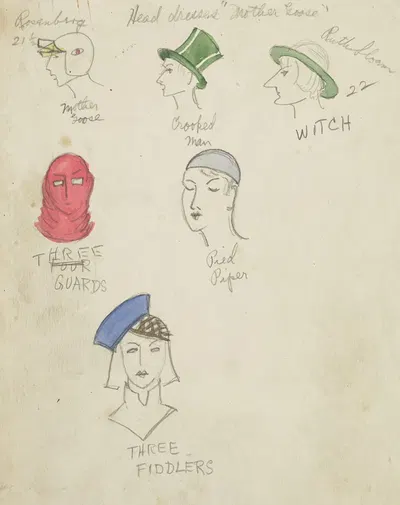 Mother Goose Goes to Town: Head Dresses by Robert Byrne, 1934-1943 — digital art print download