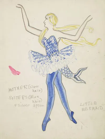 The Little Mermaid: Mother:Sisters blue ballet bodice and tutu with fishtail attached by Robert Byrne, 1934-1943 — digital…