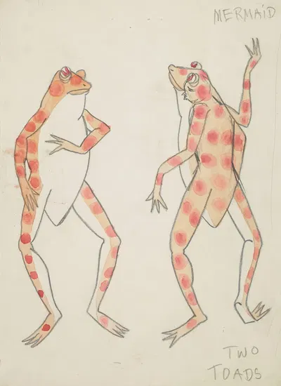 The Little Mermaid: Two Toads peach with red spots by Robert Byrne, 1934-1943 — digital art print download