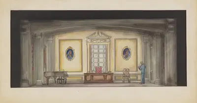It Can't Happen Here: Act II Scene 2, President's Office by Tom Adrian Cracraft, 1934-1943 — digital art print download