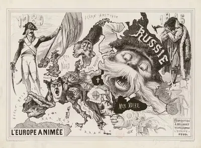 Оживленная Европа by Ахилл Беллогё, 1870 — digital art print download