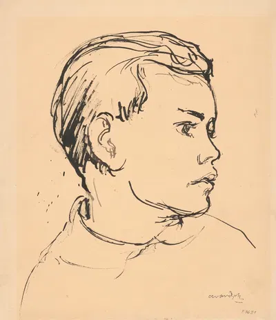 Boy's head by Albert Van Dyck, 1940 — digital art print download