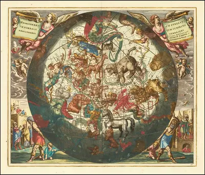 Небесная карта Северного неба by Андреас Келлариус, 1660 — digital art print download