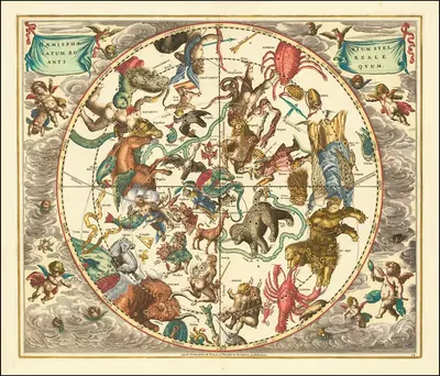 Haemisphaerium Stellatum Boreale Antiquum by Андреас Келлариус, 1660 — digital art print download
