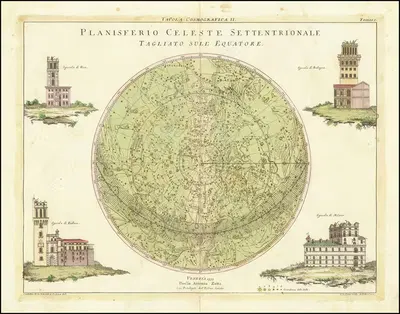 Planisferio Celeste Settentrionale Tagliato Sull' Equatore by Antionia Zatta, 1777 — digital art print download