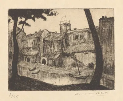 Сен-Марсель. Дома у воды by Арман Аполь, 1929 — digital art print download